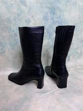 1990s Ohhh ! Alan Black Leather Patchwork High Heel Boots