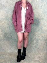 Elm Muted Red Cotton Patchwork Hoodie Jacket