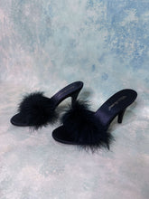 Fabulous Amour Black Feather Heels