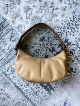 Floral Embossed Tan Brown Leather Mini Handbag