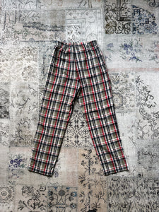 Plaid High Waist Tapered Pants