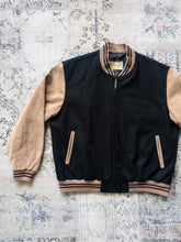 Edgemont Black Tan Suede Baseball Varsity Jacket