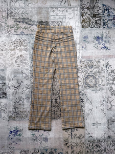 y2k Buckle Cream Plaid Pants