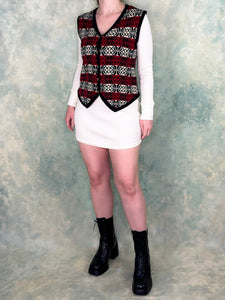 90s Retro Fair Isle Knit Vest