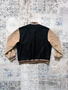 Edgemont Black Tan Suede Baseball Varsity Jacket