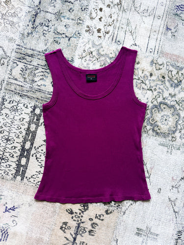 1990s Zoom Magenta Ribbed Tank Top