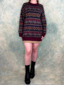 Fair Isle Striped Knit Jumper