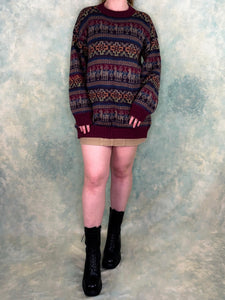 Fair Isle Striped Knit Jumper