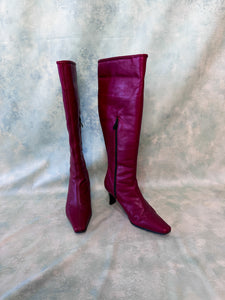 90s Red Knee High Boots