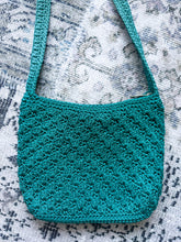 Emerald Green Crochet Crossbody Handbag