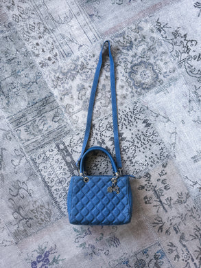 Quilted Blue Denim Mini Handbag
