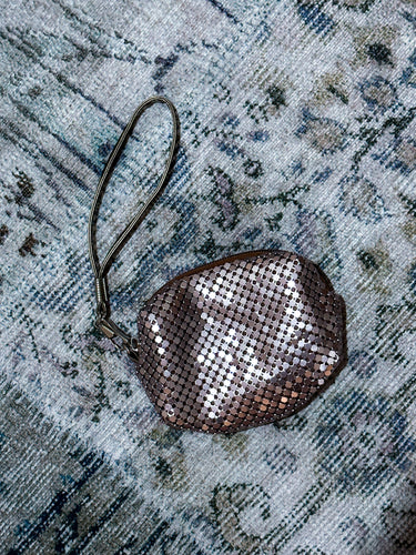 Silver Mesh Mini Zipper Pouch