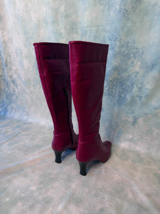 90s Red Knee High Boots