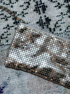 Silver Mesh Zipper Pouch