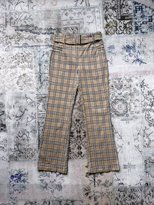 y2k Buckle Cream Plaid Pants