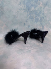 Fabulous Amour Black Feather Heels