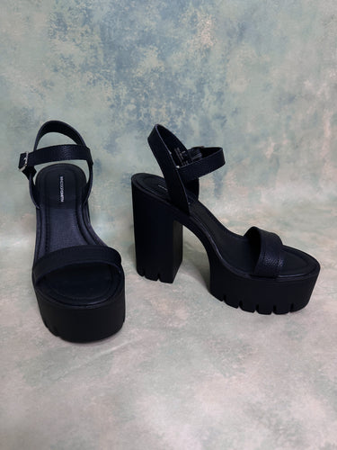 Windsor Smith Delany Black Leather Platform High Heels