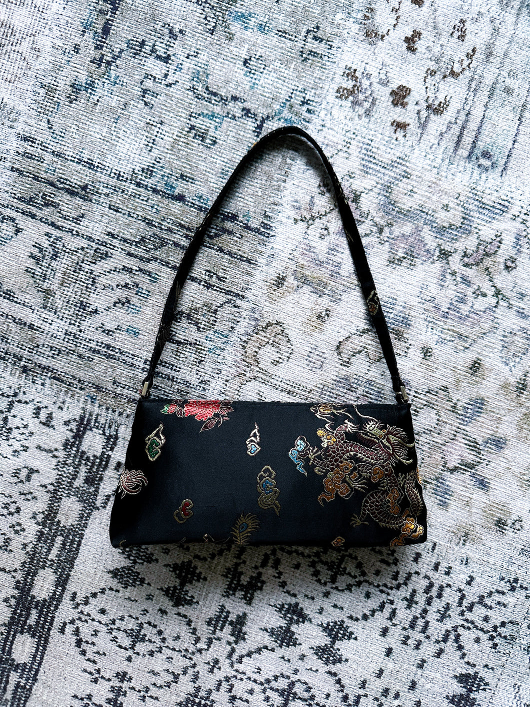 Brocade Floral Dragon Handbag