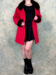 Faux Fur Red Puffer Jacket