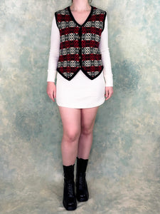 90s Retro Fair Isle Knit Vest