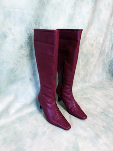 90s Red Knee High Boots