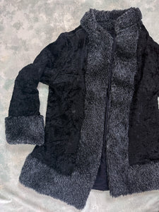 1960s Stanley's Creation Black Faux Fur Penny Lane Coat