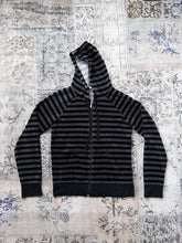 Velvet Stripe Zipper Hoodie