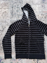 Velvet Stripe Zipper Hoodie