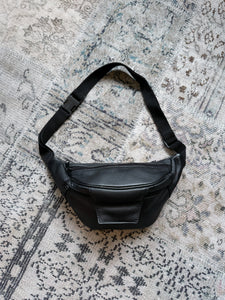 Black Genuine Leather Bum Bag