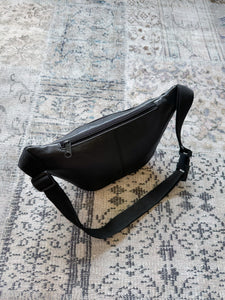 Black Genuine Leather Bum Bag