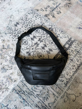 Black Genuine Leather Bum Bag