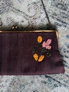 y2k Plum Embroidered Handbag