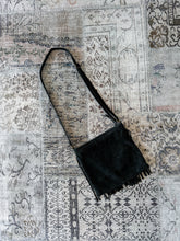 Boho Black Suede Tassel Crossbody Handbag