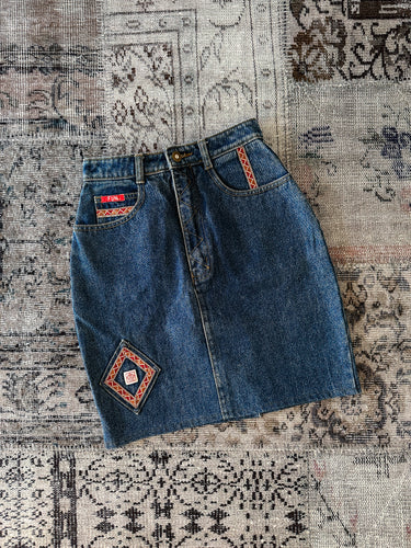 Fun Shop 90s Denim Patch Skirt