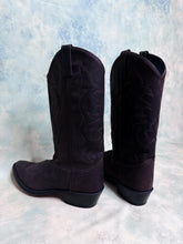 Dark Brown Leather Embroidered Cowboy Boots