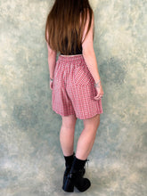 90s Red Plaid Check Shorts