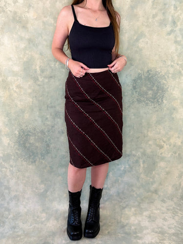 Colorado y2k Brown Linen Skirt