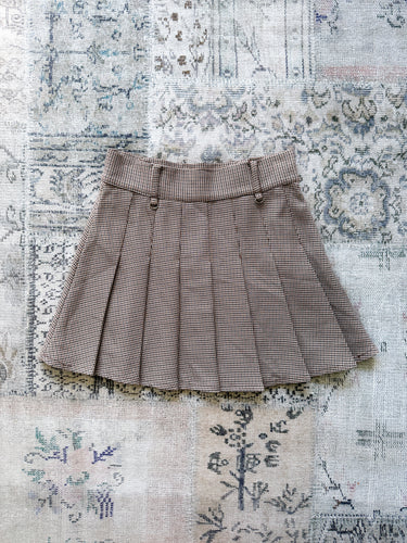 Houndstooth Pleated Skirt