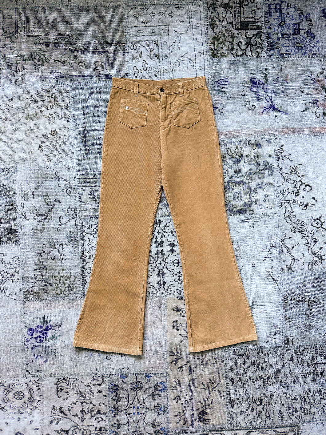 1990s Hang Ten Tan Corduroy Flared Pants