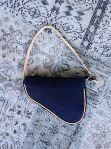 y2k 2000s Denim Embroidered Mini Handbag