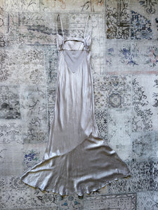 Network 90s Silver Satin Dress