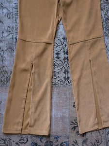 Jemny y2k Tan Zip Flare Pants