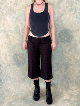 y2k Brown Plaid Capri Pants