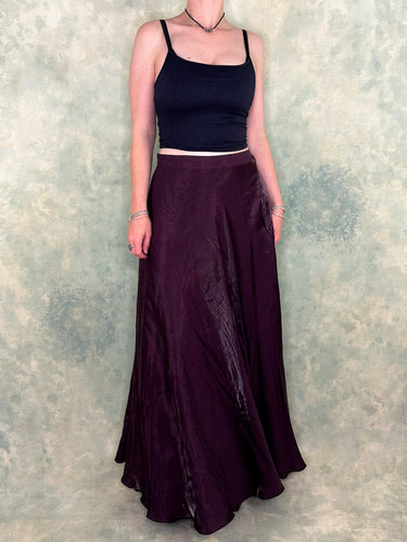 Laura K 90s Plum Satin Skirt