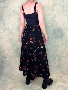 1990s Impressions Floral Button-up Maxi Skirt