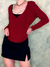 Dusk 90s Red Glitter Wrap Top