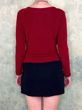 Dusk 90s Red Glitter Wrap Top