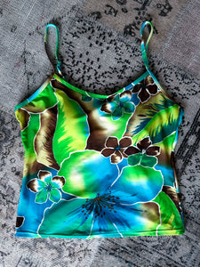 90s Neon Hawaiian Print Tankini