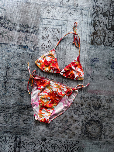 Orange Hawaiian Print Bikini