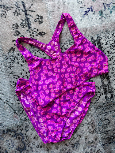 80s Magenta Sunflower Bikini